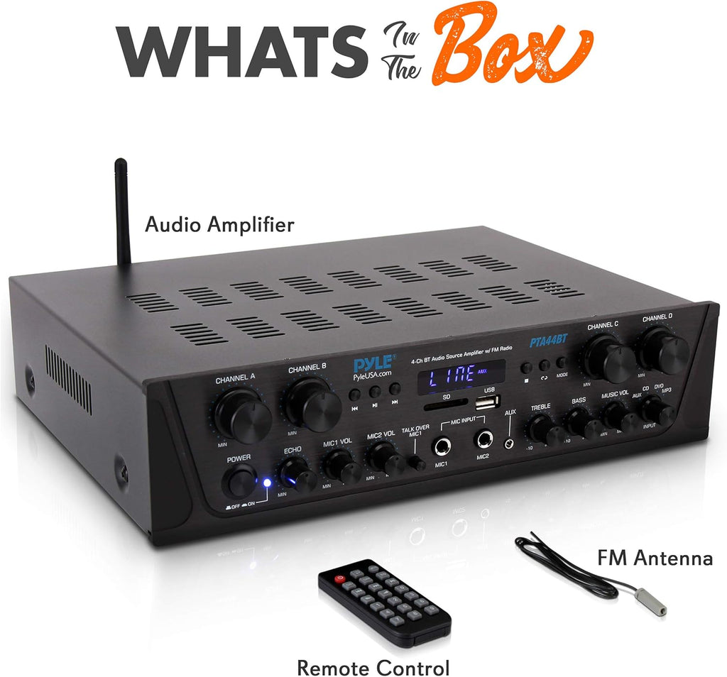 500W 4 Channel Bluetooth Amplifier with USB FM AUX Z677949