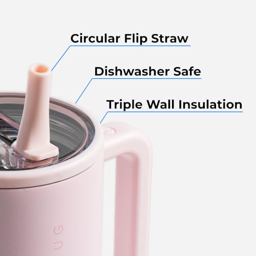 40 oz Insulated Stainless Steel Water Bottle with Handle & Flip Straw U6121