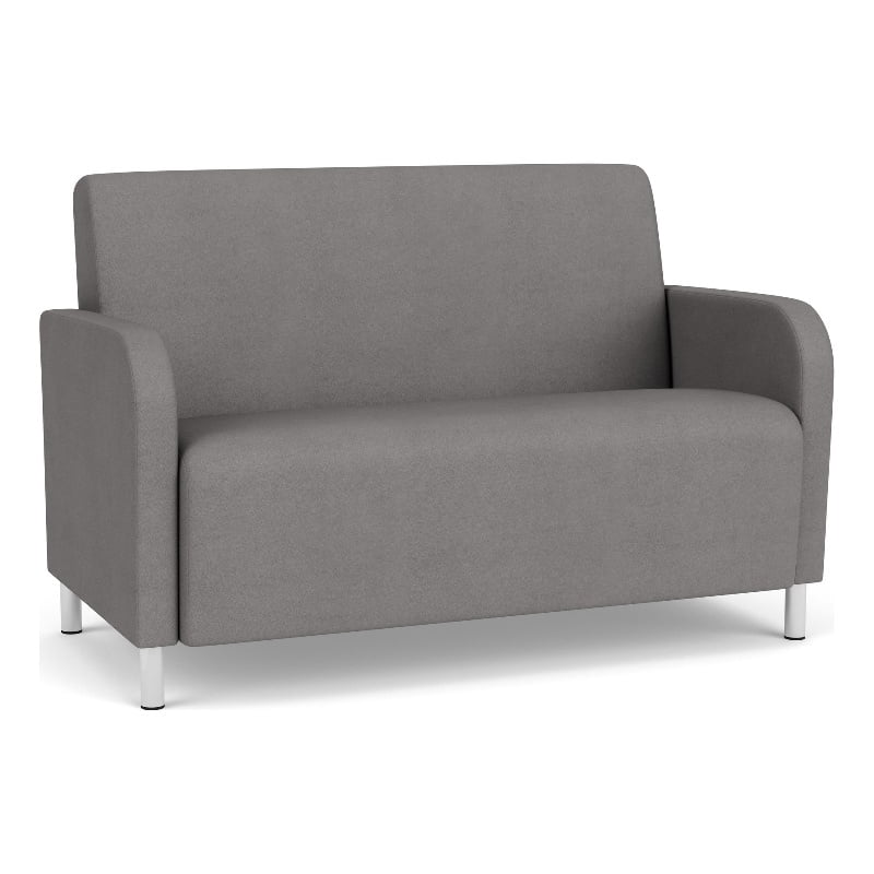 Gray Polyurethane Reception Loveseat T5363