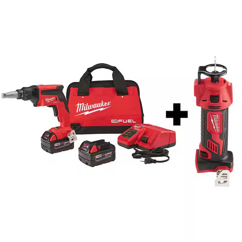 18V Lithium-Ion Brushless Cordless Drywall Screw Gun Kit with Cut Out Tool M4200