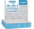 16x20x1 MERV 6 Pleated Air Filter, 6 Pack V21463