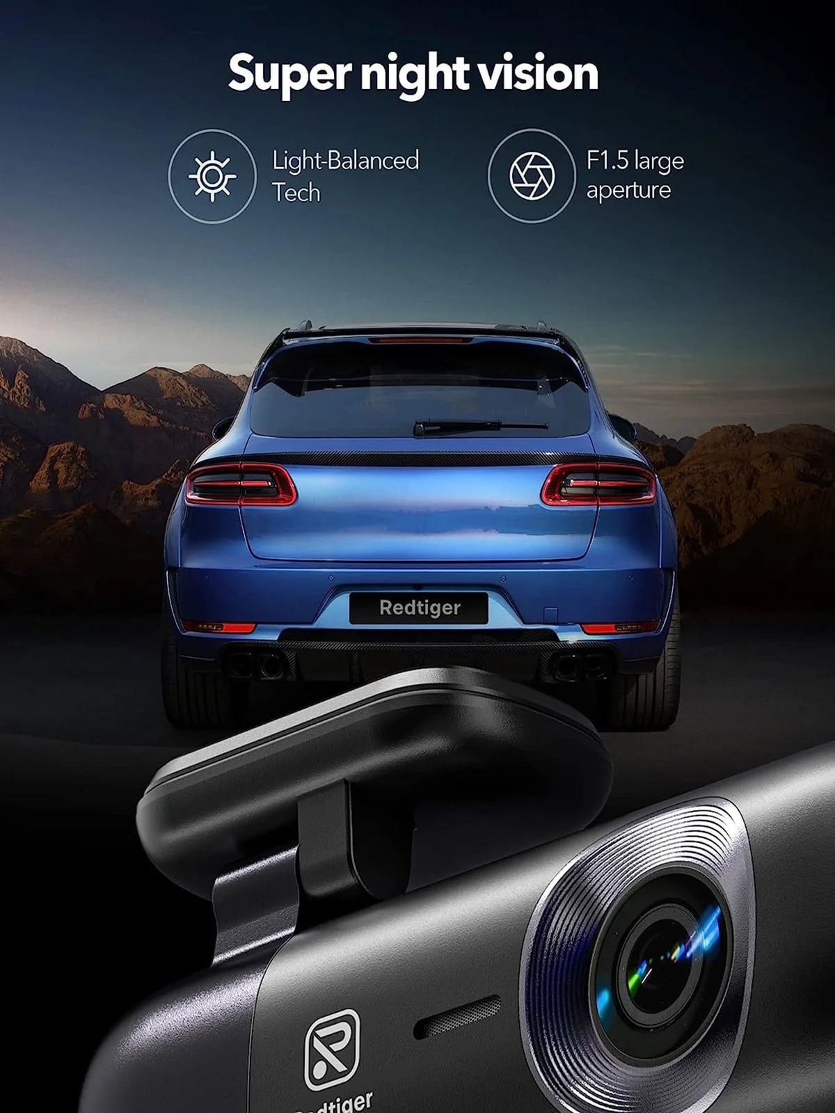 Dash Cam Front and Rear 4K 1080P with WiFi GPS Night Vision 32GB Card O8014