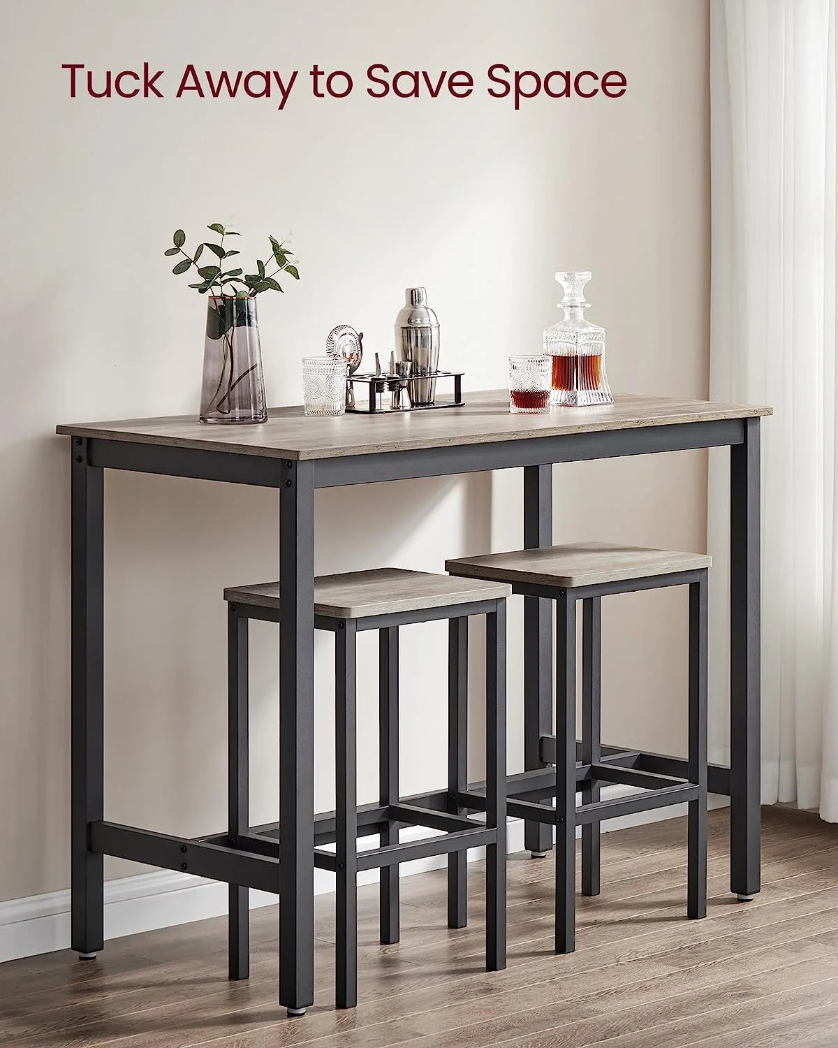 Bar Table Set with 2 Bar Stools E9569
