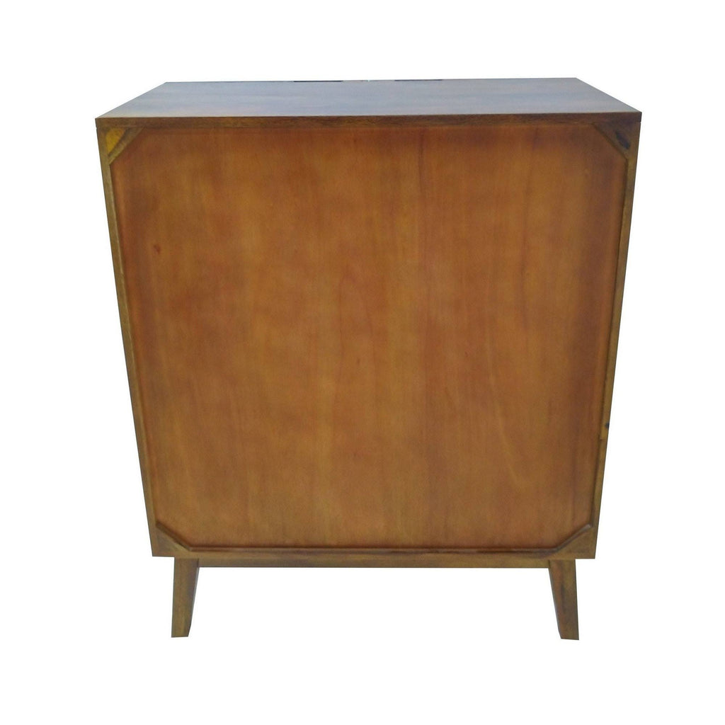 Brown and Gray 2 Door Wooden Cabinet with Tapered Legs L223