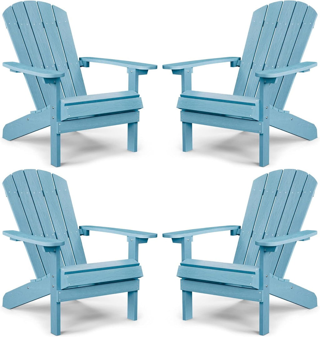 Adirondack Chairs Set of 2 Plastic Weather Resistant Grey S291