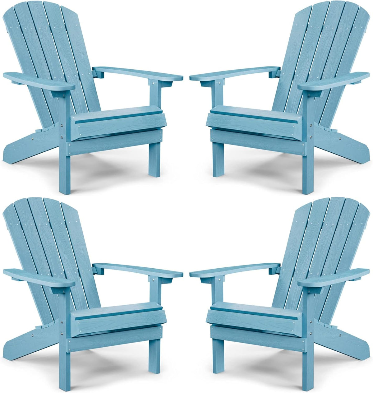 Adirondack Chairs Set of 2 Plastic Weather Resistant Grey S291