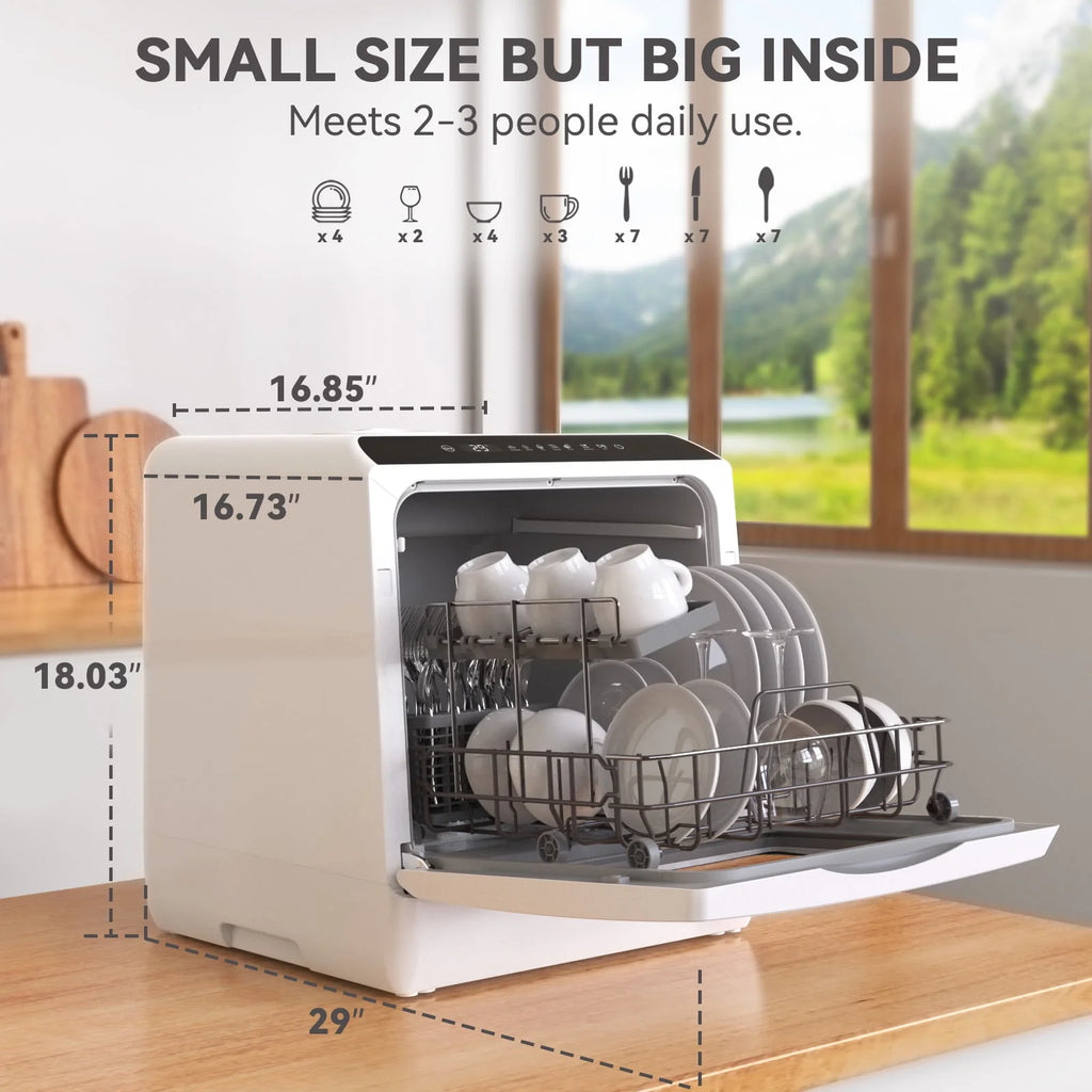 Portable Countertop Dishwasher with 5L Built-in Water Tank D572