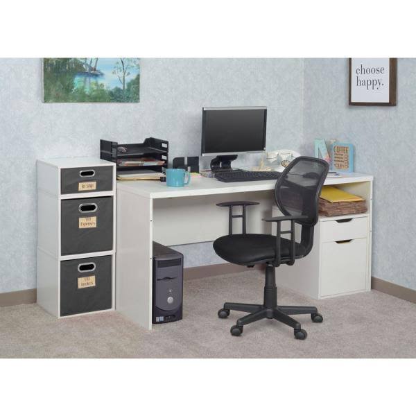 White Wood Grain Freestanding File Cabinet B952169