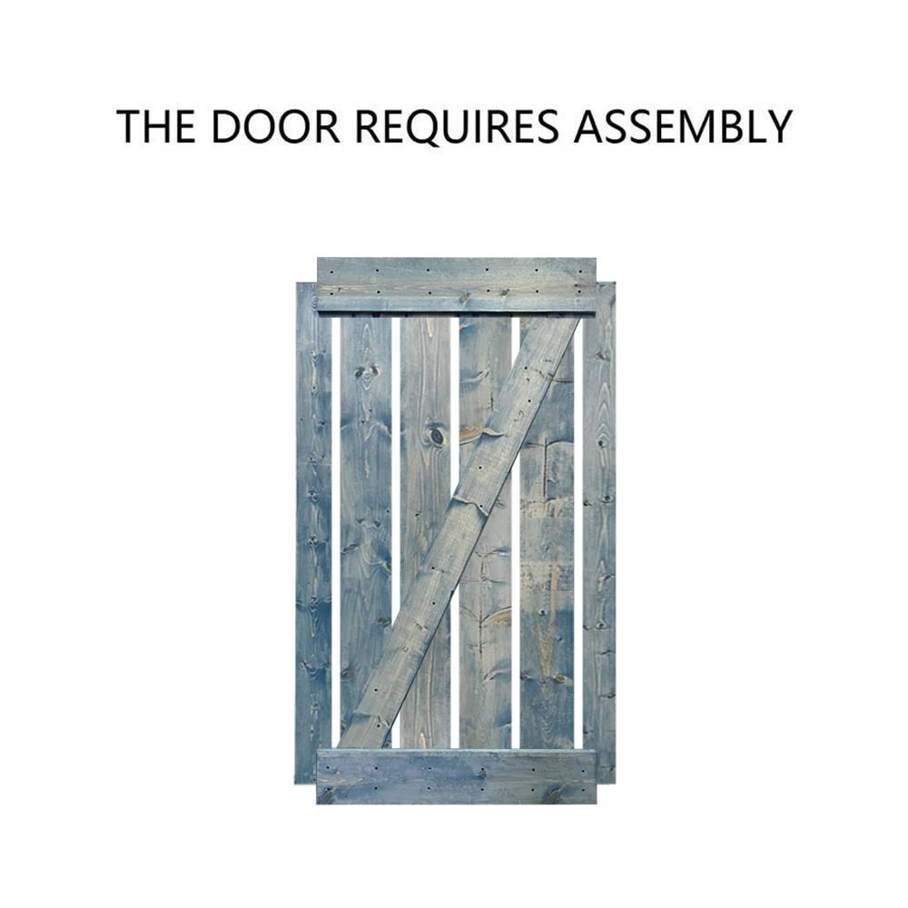 24 in. x 84 in. Walnut Stained Solid Knotty Pine Wood Interior Sliding Barn Door with Hardware Kit E344629