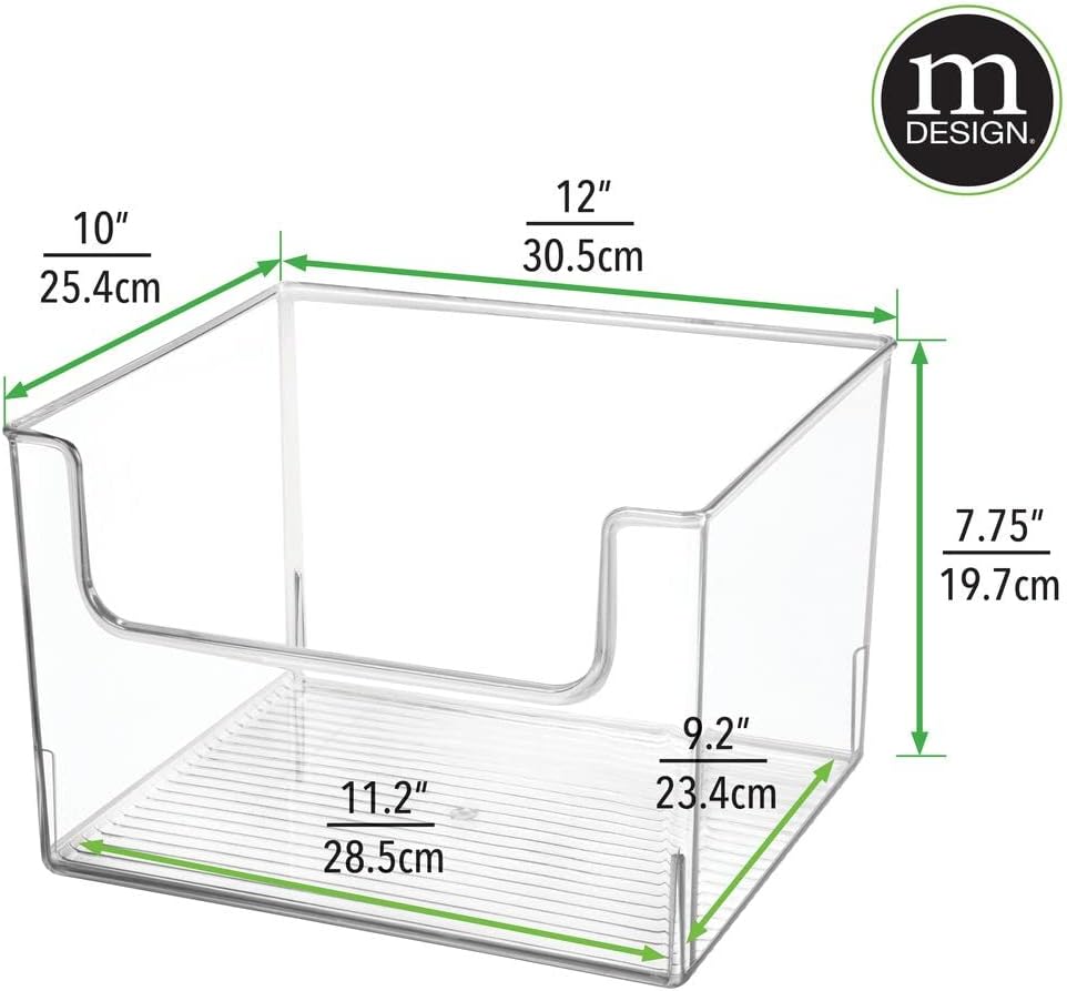Clear 8 Pack Plastic Storage Basket Bin W988