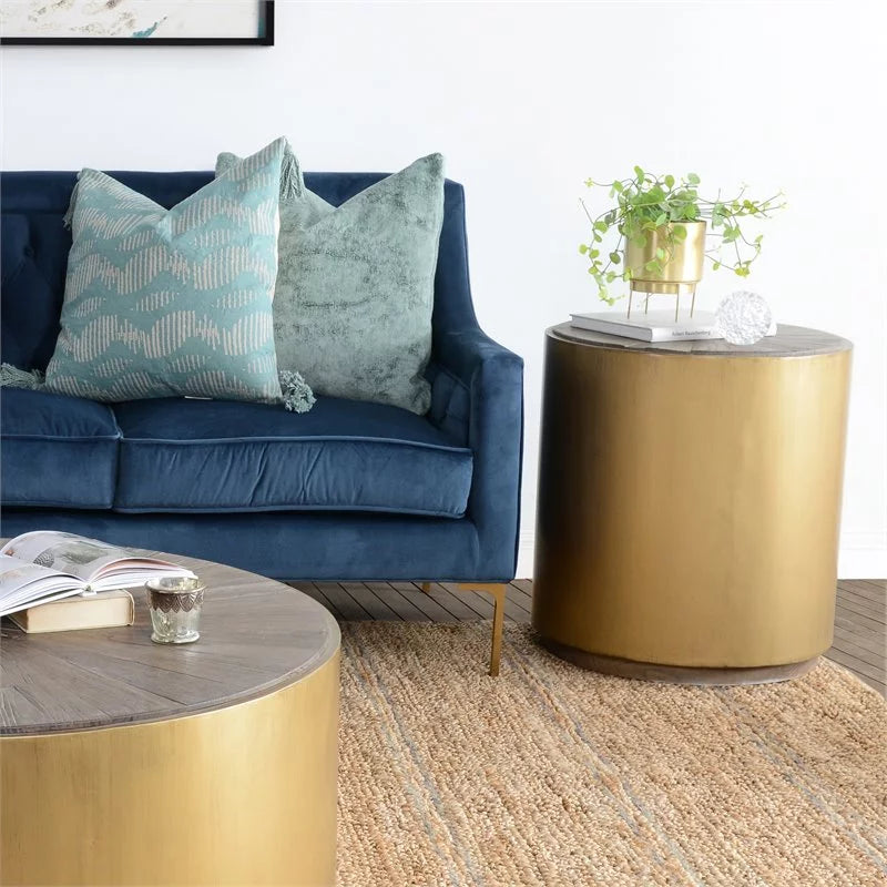 Wood and Metal End Table Set of 2 G6871