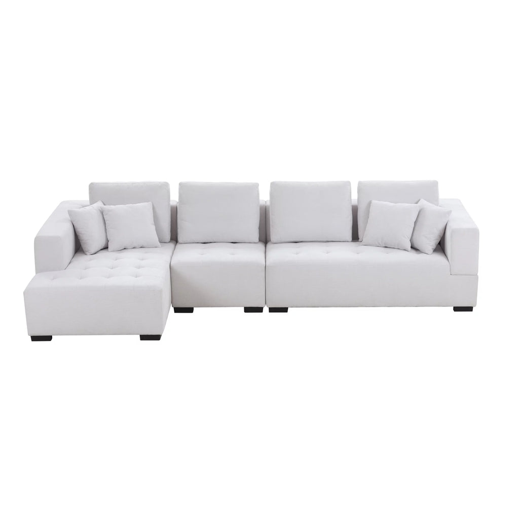 134'' Beige L-Shape Sectional Sofa P6227