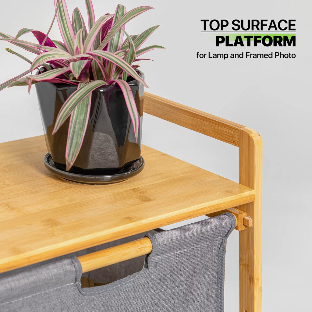 Bamboo 2 Tier Fabric Dresser Storage Z5839