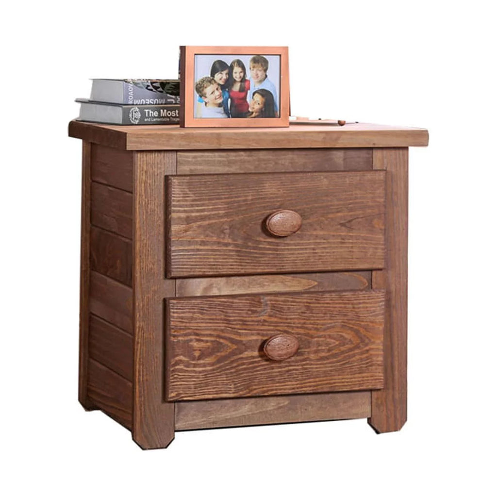 Brown 2 Drawer Wood Night Stand J9922