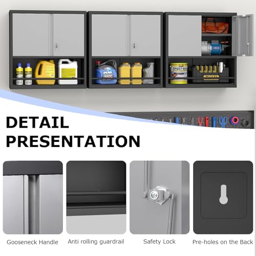 Metal Garage Storage Cabinet with Wheels and Lock S352
