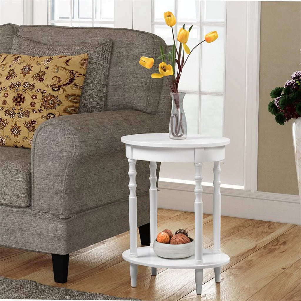 White Oval End Table Set of 2 Z5417