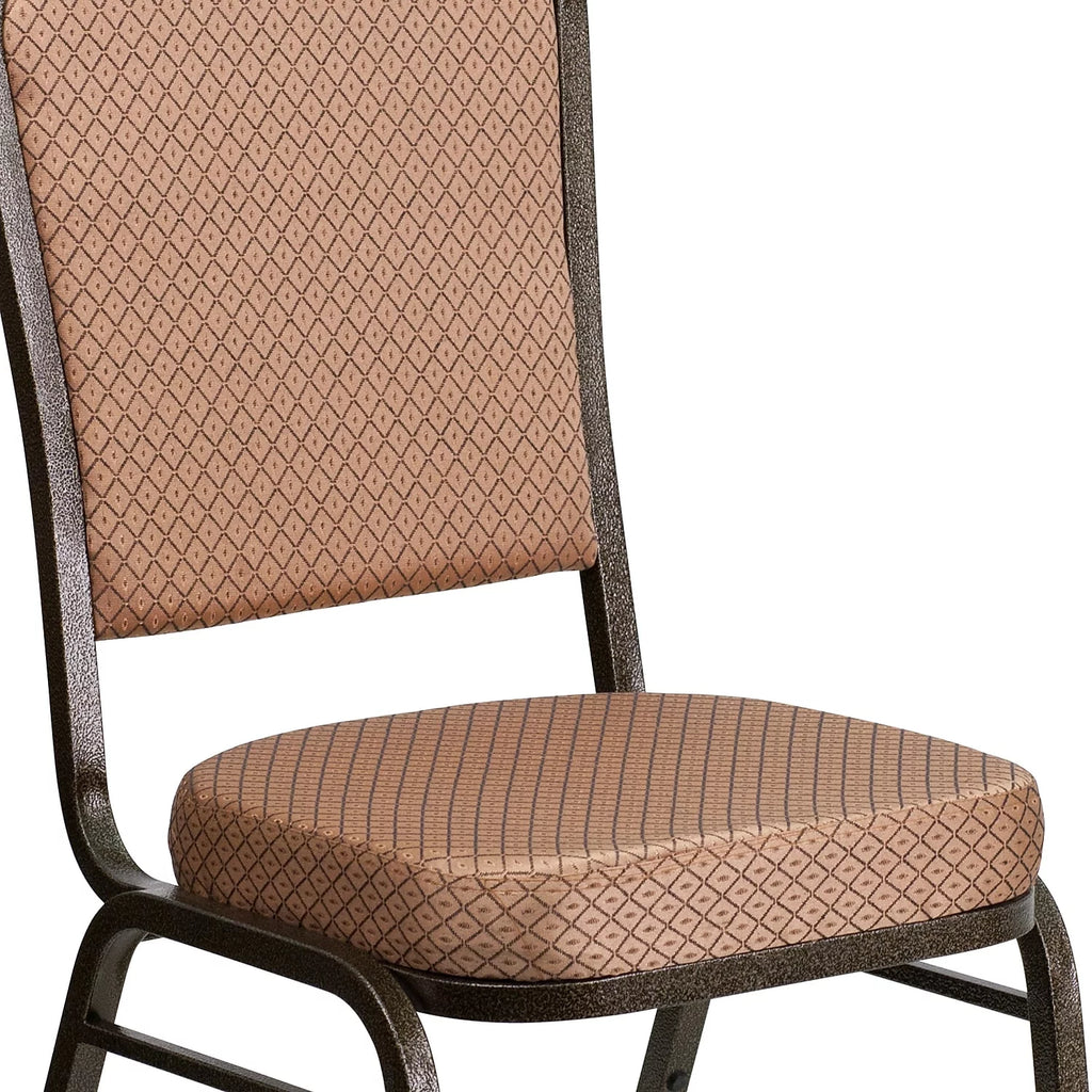 4 Pack Gold Diamond Patterned Fabric Stacking Banquet Chair U831270