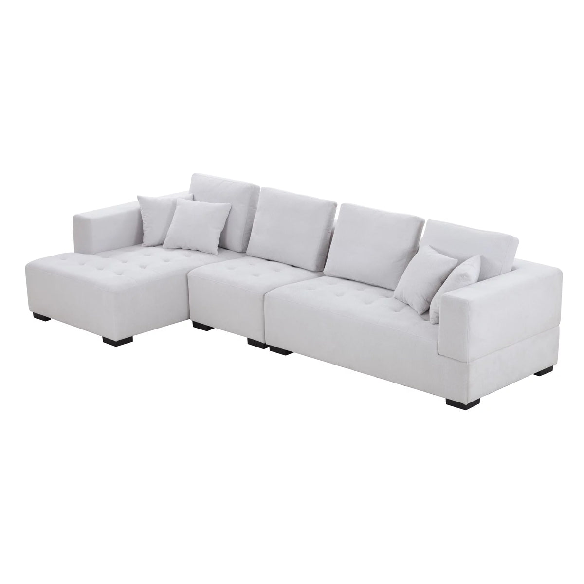 134'' Beige L-Shape Sectional Sofa P6227