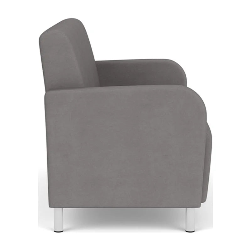 Gray Polyurethane Reception Loveseat T5363