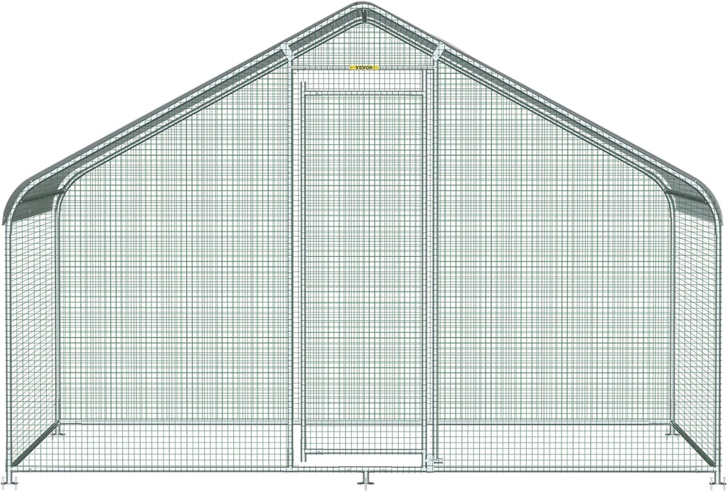 Large Metal Walk-in Chicken Coop with Waterproof Cover Y3337