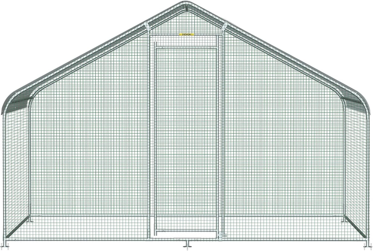Large Metal Walk-in Chicken Coop with Waterproof Cover Y3337