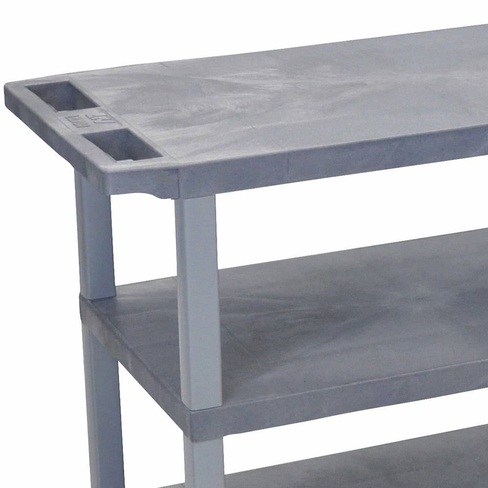 Gray 3 Flat Shelves Cart H916554