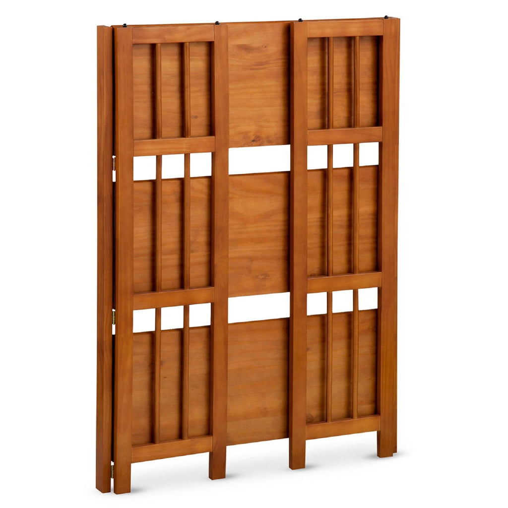 3 Shelf Folding Stackable Bookcase Chestnut X394
