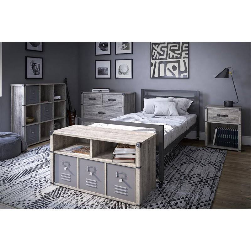 9 Cube Grey Oak Storage Bookcase U55961