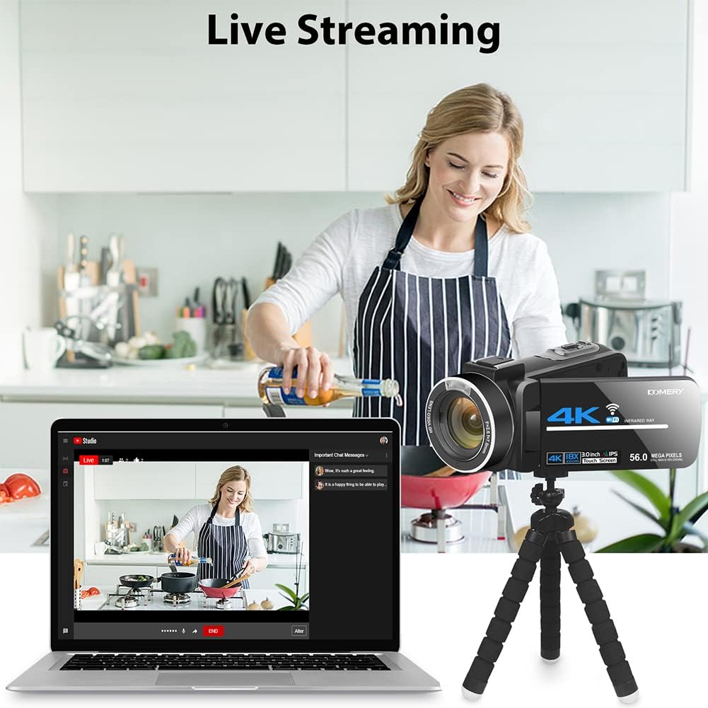 4K 56MP Camcorder with External Mic X92947