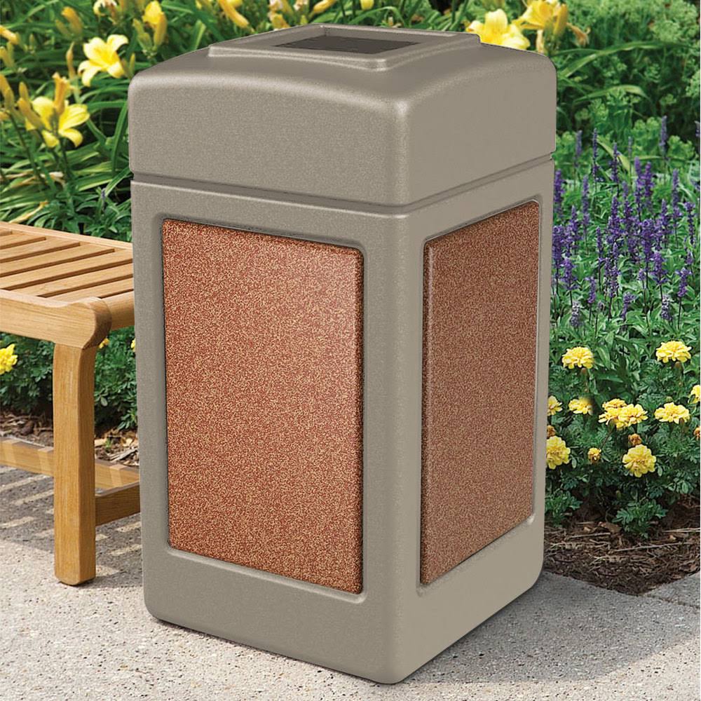 42 Gallon Beige Trash Receptacle I28709