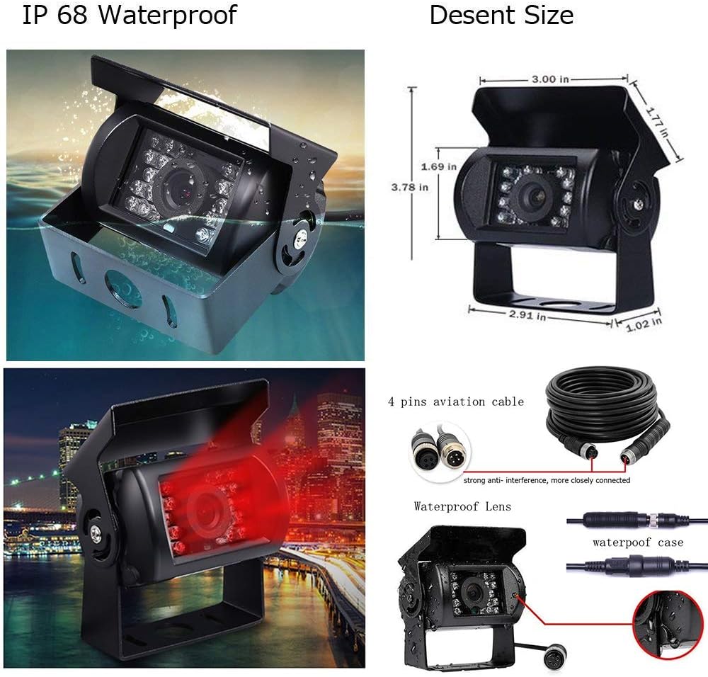 9'' Quad Split Screen HD Backup Camera System D169