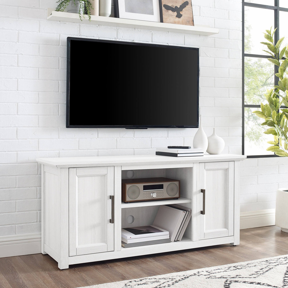 Whitewash Low Profile TV Stand G4553