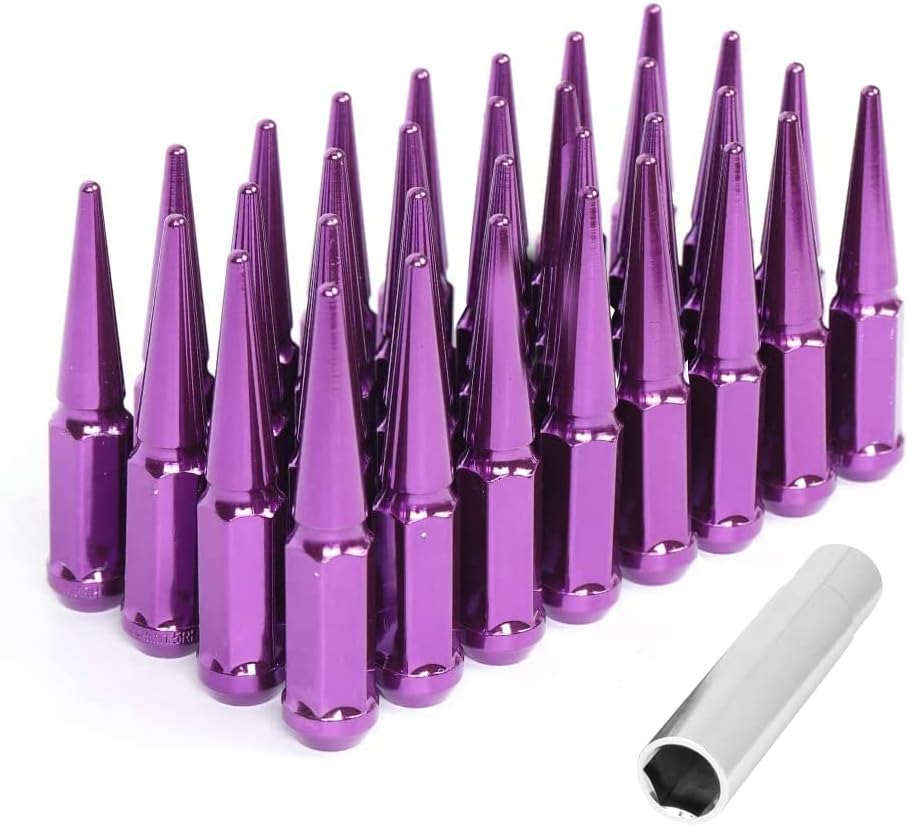 32 Spike Lug Nuts Black 1/2-20 Taper Pack of 2 H629