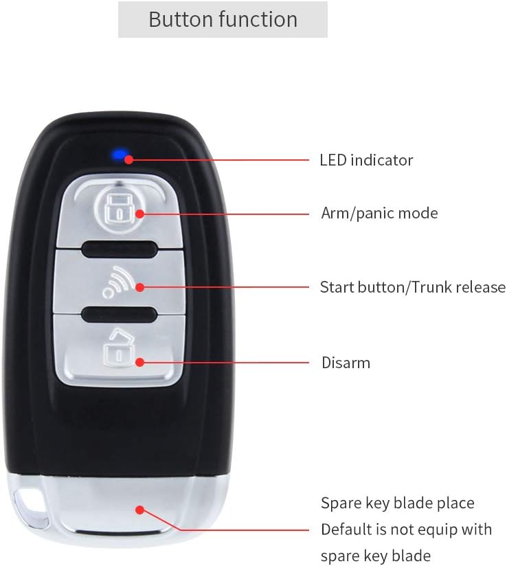 Car Alarm Remote Starter Keyless Entry Push Start DC12V N491454