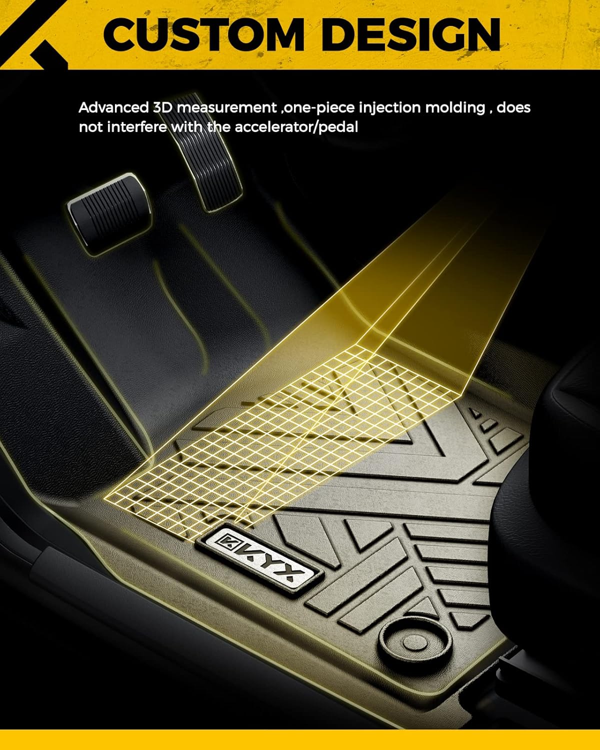 All Weather TPE Black Car Floor Mats 1st and 2nd Row K6141