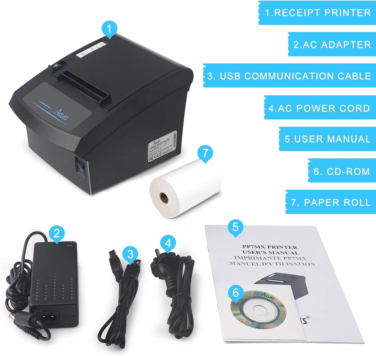 Thermal Receipt Printer 80mm with Auto Cutter USB Serial Port X94825
