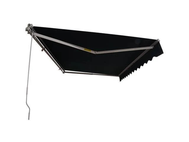 13x8 Feet Manual Retractable Patio Awning Canopy, Green U270735