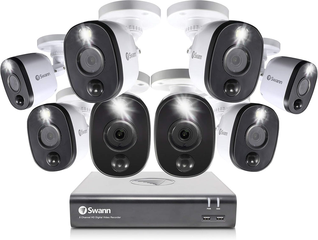 8 Channel 8 Bullet Cameras 1080p HD DVR Indoor/Outdoor Wired Surveillance CCTV G69746