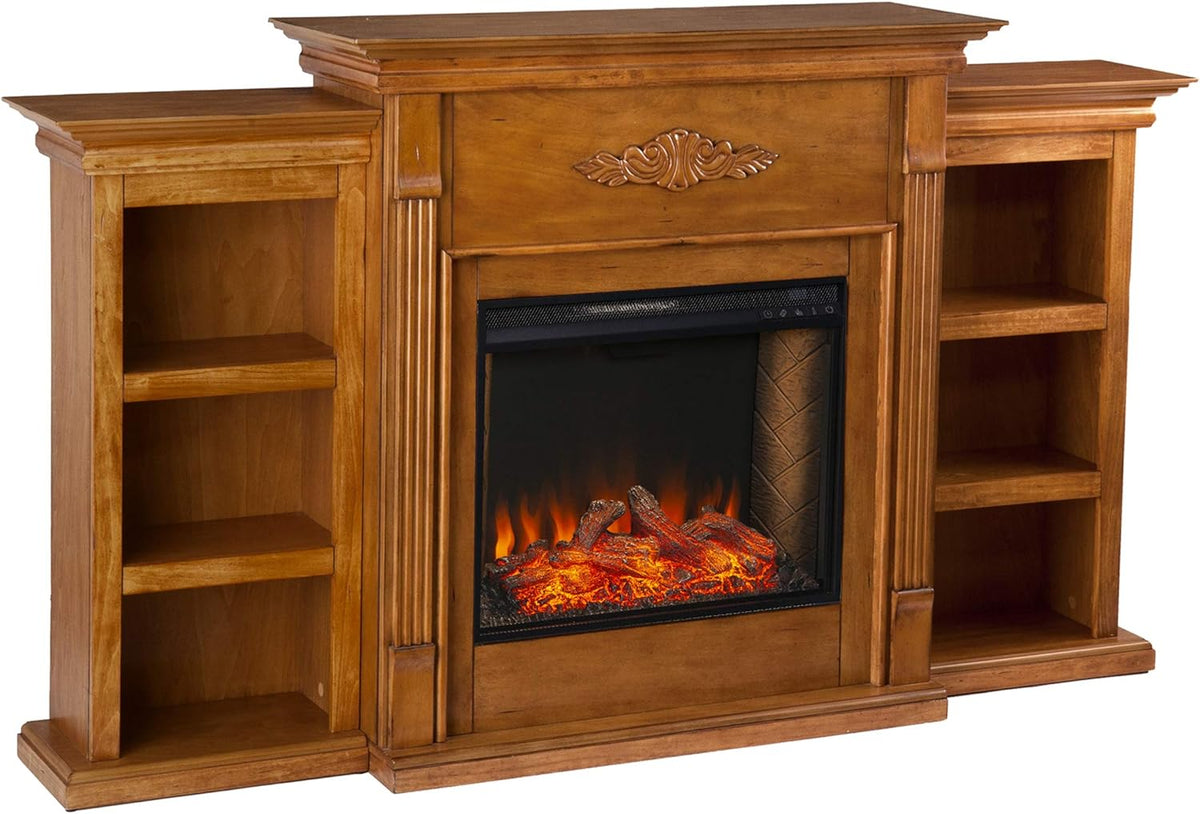 Ivory Electric Fireplace Bookcase Z5510