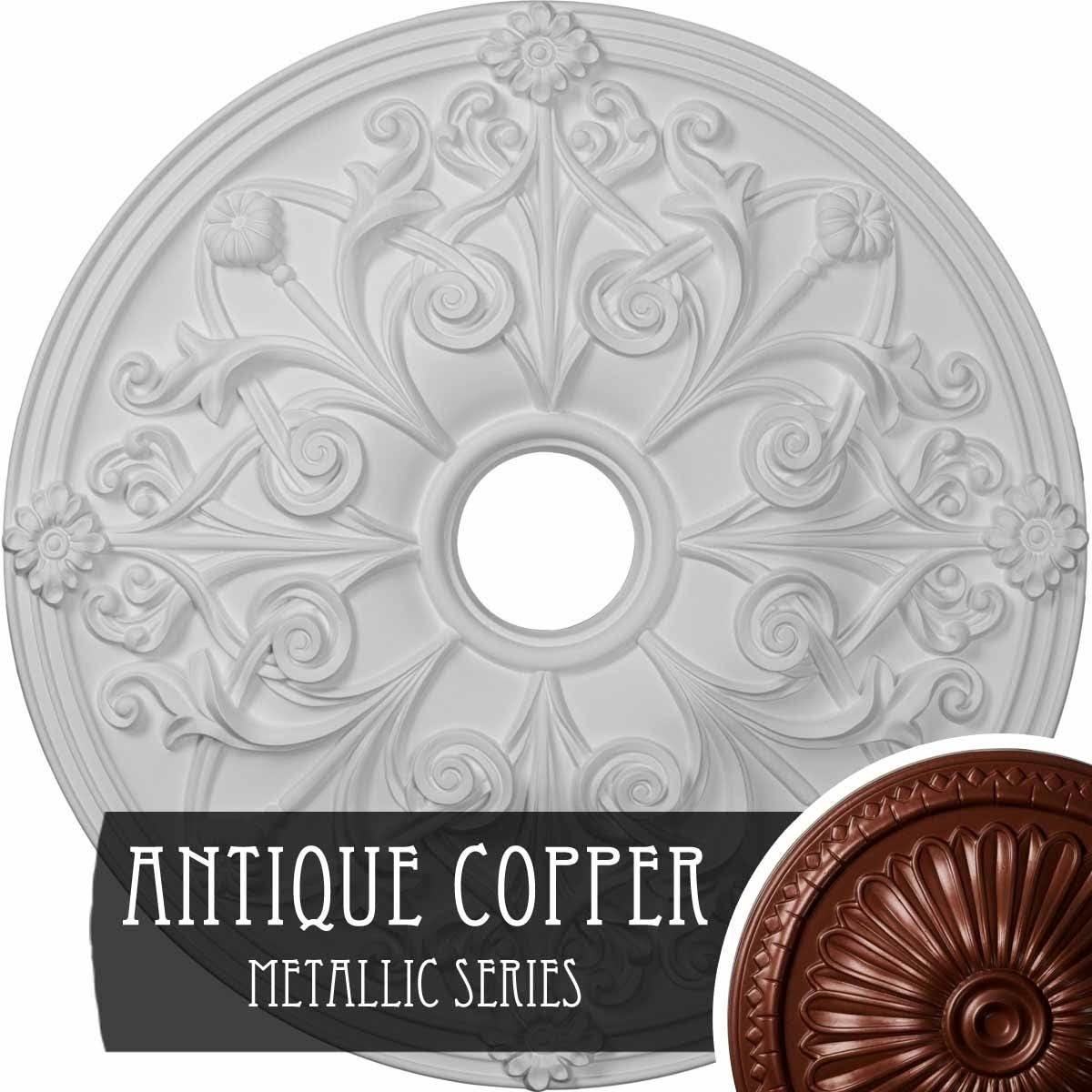 Hand-Painted Smokey Topaz Crackle Ceiling Medallion S919