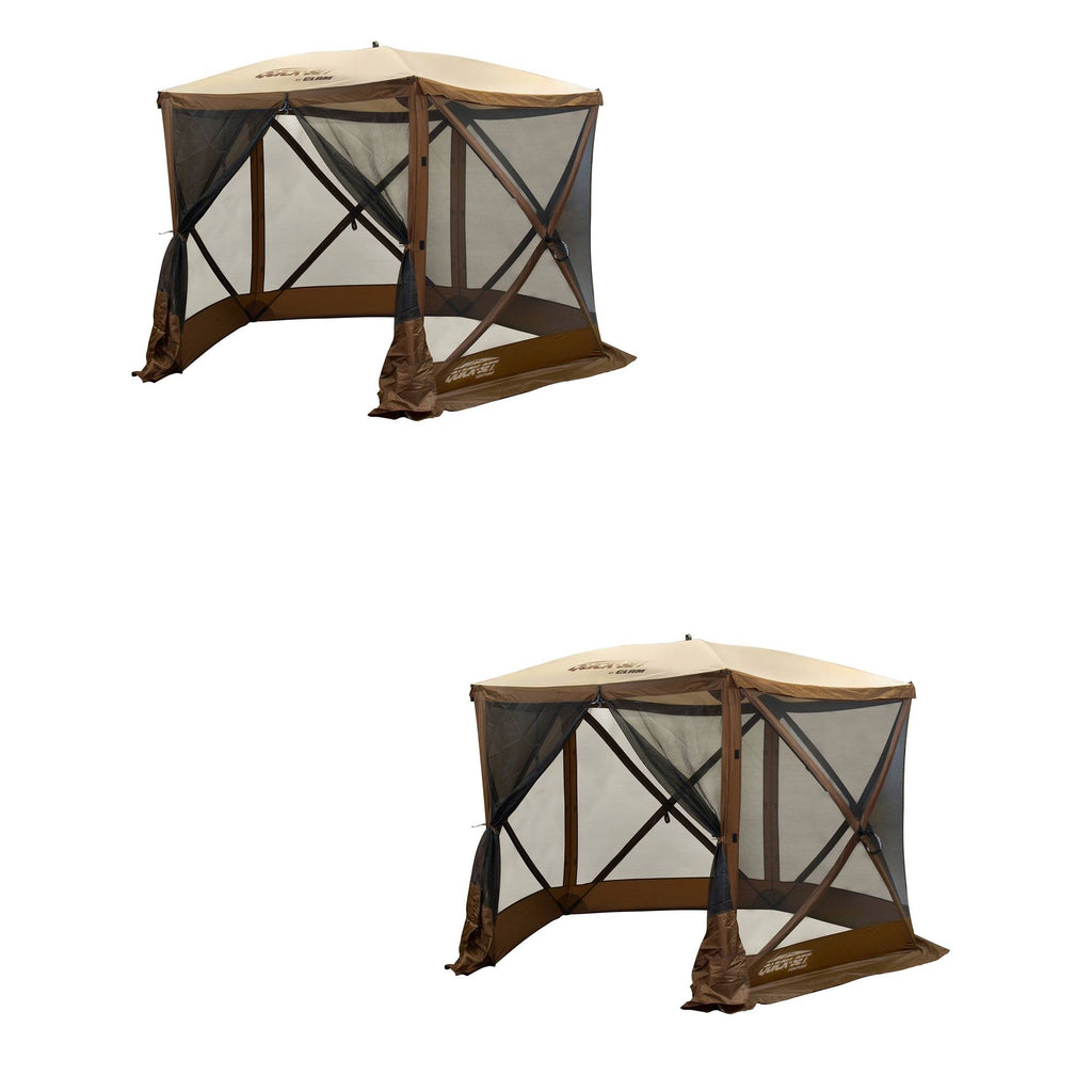 Portable Outdoor Gazebo Canopy Shelter Brown 2 Pack K18302