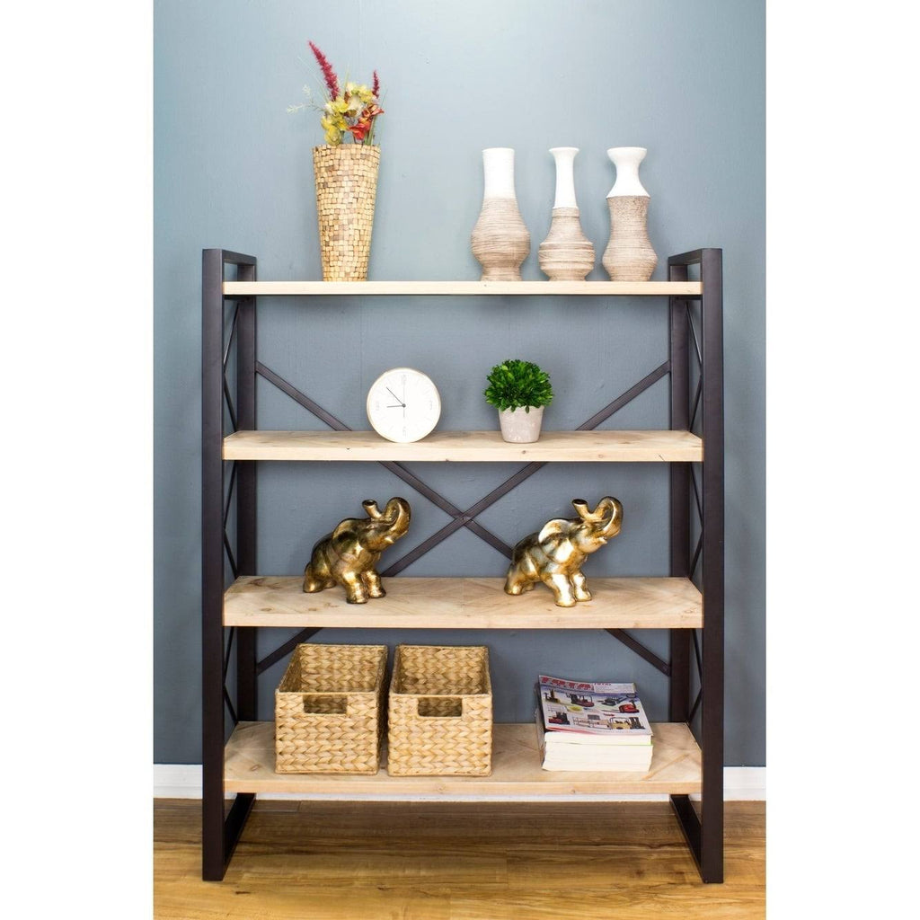 Grey 4 Shelf Standard Bookcase I524