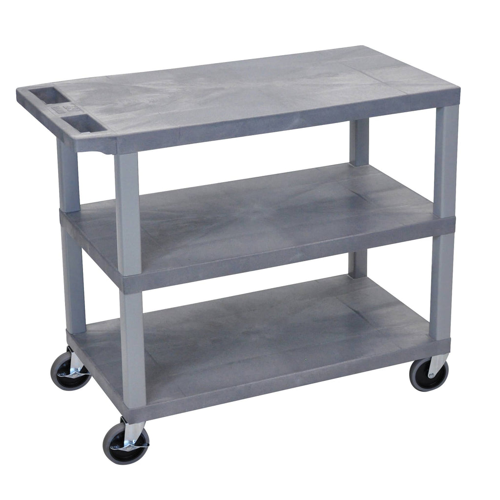 Gray 3 Flat Shelves Cart H916554