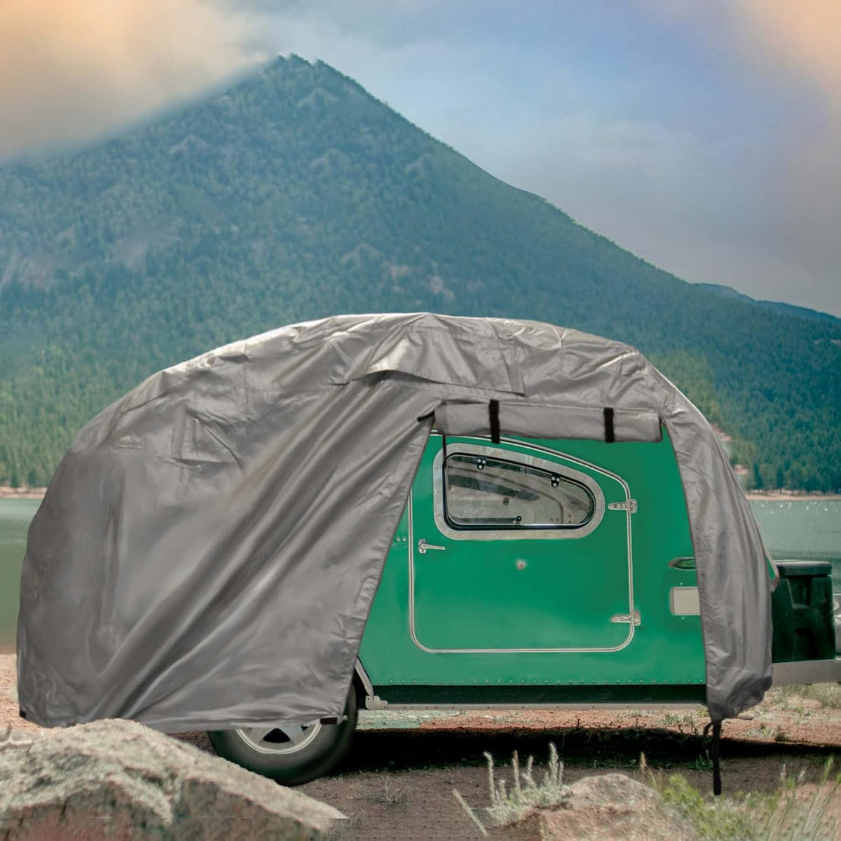Teardrop Trailer Camper Cover Fits 12'–15'L, 7'W C43252