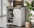 White Sliding Barn Door Buffet Sideboard Cabinet C380945