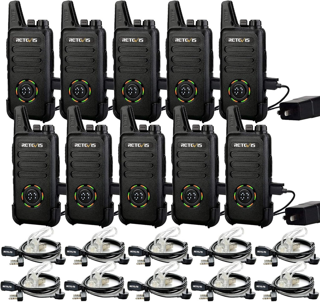 2 Way Radios Walkie Talkies 10 Pack Rechargeable with Earpiece P68318