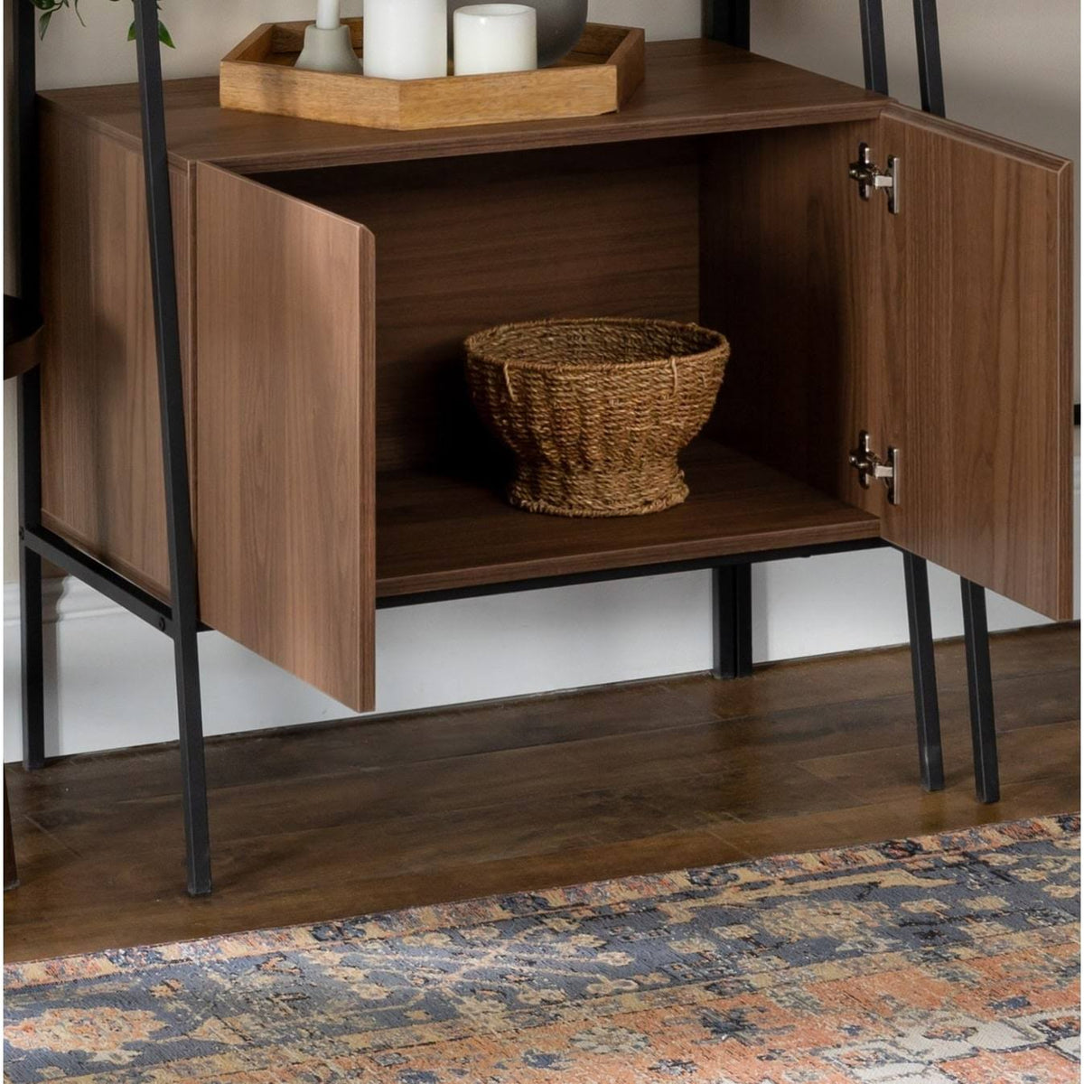 72-Inch Ladder Storage Bookshelf Dark Walnut H4604