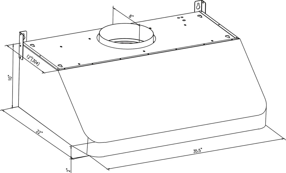 36 Inch Stainless Steel Under Cabinet Range Hood D286