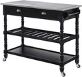 Stainless Steel 3-Tier Kitchen Cart with Drawers X656869