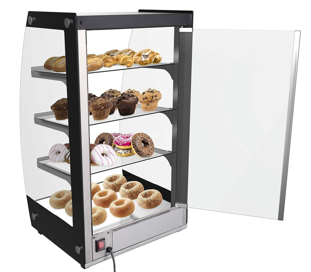Commercial Glass Bakery Display Case 4 Tier with LED Lighting C391676